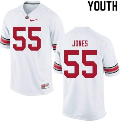 NCAA Ohio State Buckeyes Youth #55 Matthew Jones White Nike Football College Jersey YVM2445HK